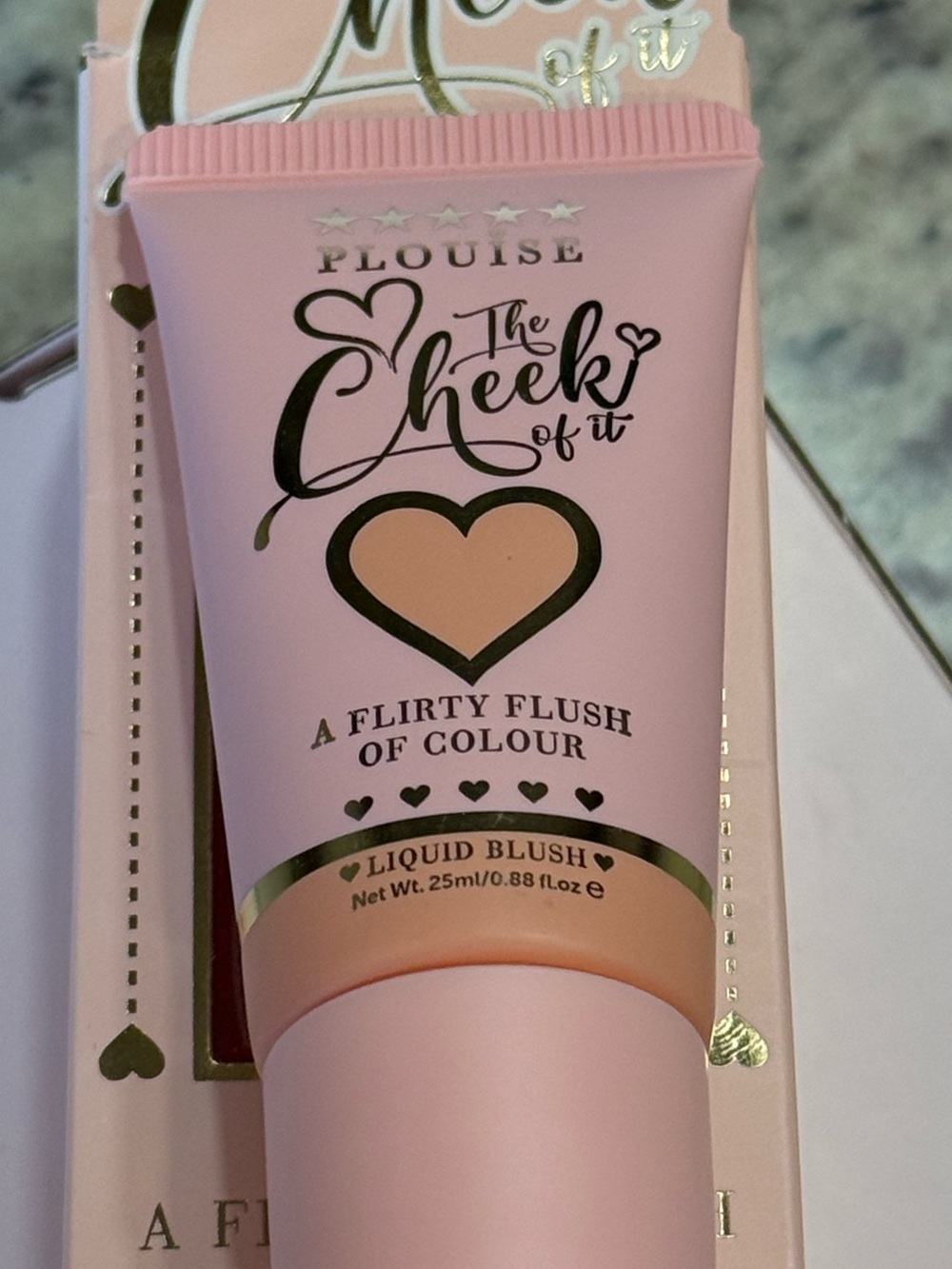 P. Louise  The Cheek of It Liquid Blush - Ballet Slipper.  See pics. Box Bent.